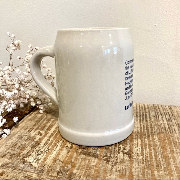 Vintage Lufthansa Stoneware Commemorative Beer Stein Houston - Frankfort 1985 - Picture 1 of 10